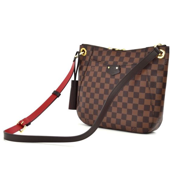 Louis Vuitton Damier South Bank Brown Leather Diagonal Shoulder Bag - Picture 2 of 11